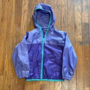 ☔️🌈🍃Lands' End Purple Mesh-Lined Rain Jacket Windbreaker 4 girls